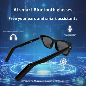 Fabricant source : Lunettes intelligentes IA pour lunettes <span class=keywords><strong>de</strong></span> soleil, branches fines et légères, monture TR90+ABS, traduction IA, musique, appels, protection UV - Product Image 4