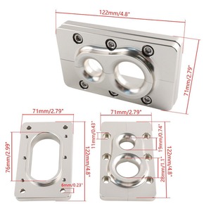 Auso-Racing Aluminum Firewall Pass Through <b>Bracket</b> EDA021 <b>Silver</b> Wiring Harness Mounting Kit - Product Image 2
