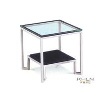 KALN 2026 Table de bureau moderne en bois massif avec plateau en verre et pieds en métal, personnalisable, certifiée Green Guard, faible MOQ