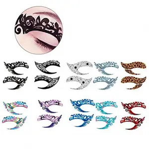 10-sheet Temporary Tattoo Stickers Temporary Transfer Eyeshadow Eyeliner Tattoo Sticker for Party