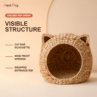 Lit pour chat en rotin tressé à la main, écologique, naturel, solide, fait main, niche pour chien, panier, mode, intérieur