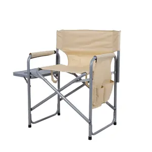 Comfortable Large Multi-functional Lightweight Foldable Metal Director Chair With Table For Camping Hiking BBQ Picnics
