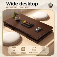 Tavolino da tè/caffè pieghevole e mobile in bambù per balcone, camera da letto, stile Zen, basso, ecologico, per tatami