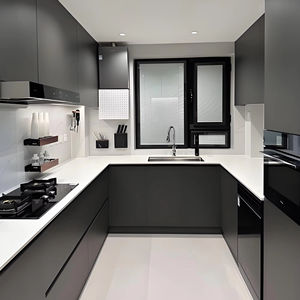 Pa Muebles de lujo Gabinetes de cocina de laca negra - Product Image 1