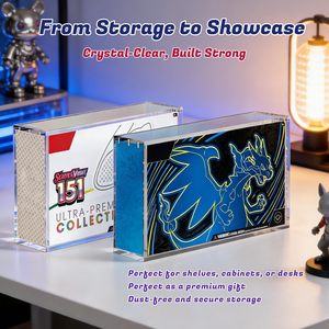 PKMN UPC Acrylic Case Protector Compatible Mega <strong>Charizard</strong> X Ex <strong>151</strong> Ultra Premium Collection Clear Magnetic Lid Portable - Product Image 4