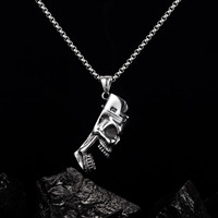 Collier style squelette pour homme, bijou avec allume-cigare en acier inoxydable, pendentif ouvre-bouteille