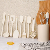 Ensemble de cuisine en silicone de petite taille 11 pièces dans un seau en plastique spatule ensemble d'outils de cuisson pour la cuisine à la maison