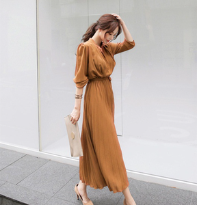 knee length dresses for ladies Floral Dress Korean Style Irregular Split One Piece Long Chiffon Dress –  Atom Oracle