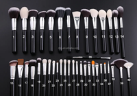 Mekop Set kuas rias penuh Diy tanpa Logo, Set kuas riasan Foundation Profesional 40 buah dengan palet