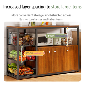 Estante de almacenamiento de <span class=keywords><strong>cocina</strong></span> multicapa con armario para ollas, estante para frutas y verduras, <span class=keywords><strong>tienda</strong></span> de <span class=keywords><strong>cocina</strong></span> para el hogar para especias y alimentos - Product Image 3