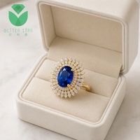 Bague double halo en diamant de laboratoire taille ovale Better Star, or jaune 18 carats, 1 carat D VVS, certifiée IGI, luxe, tendance, pour femme