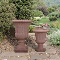 Pot de fleurs en fibre de verre de style européen de luxe, petit modèle, pour intérieur/extérieur, avec revêtement en poudre, pour usage en jardin, directement de l'usine
