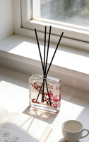 Diffuseur d'Alcool Sans Flamme en Verre 100 ml, Parfum Orchidées Printanières et Bambou Estival, Longue Durée, Qualité Supérieure, pour Aromathérapie Intérieure à la Maison