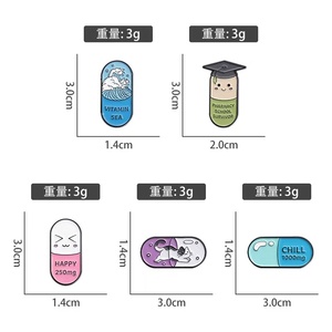18 manualidades de metal personalizadas gato divertido Happy Chill Pill broche Pin Ángel con temática farmacia escuela sobreviviente Pin para estudiantes de medicina - Product Image 5