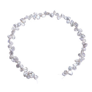 Perlas Barrocas Irregulares de Agua Dulce Naturales, Regeneradas, con Luz Intensa, Blancas, con Tres o Siete Agujeros, Tipo Pétalo, Venta al Por Mayor - Product Image 5