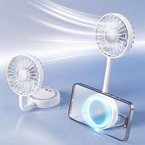 Ventilateur de téléphone compact très vendu, 1200 mAh rechargeable, 3 vitesses, flexible, magnétique avec clip pour les voyages en extérieur - Product Image 1