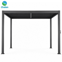Pergola manuelle 4*4*2.5m, auvent à lamelles réglables en fer, poteaux et poutres en aluminium, abri imperméable pour jardin, patio, cour arrière