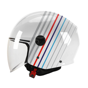 Casque ouvert 3/4 ECE 22.06, léger, style rétro brillant, avec double visière et lentille intérieure teintée - Product Image 4