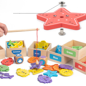 เกมตกปลาไม้สไตล์มอนเตสซอรี่ ของเล่นเสริมพัฒนาการด้านการเรียงสีและฝึกทักษะการใช้มือ สำหรับเด็กชายและเด็กหญิง - Product Image 4