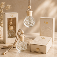 Bouteille diffuseur de parfum pour voiture en verre, style coquille classique, vide, 14 ml, pour huiles essentielles, avec suspension, personnalisable