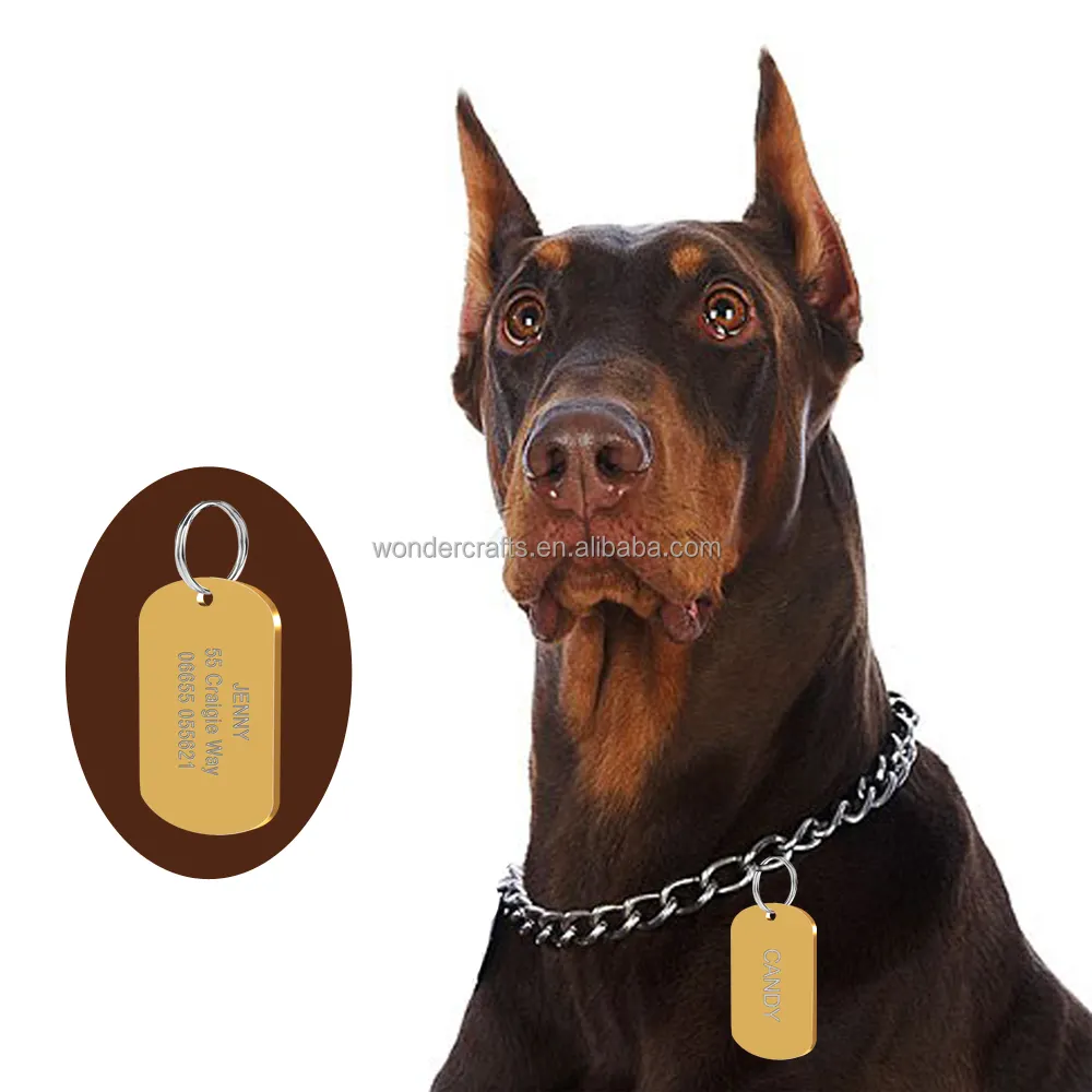 Personalisasi kuningan timbul perunggu antik cat kuku tag Amerika Amerika Serikat kalung pria Nama logam hitam tag id anjing dengan cincin kunci