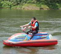Bateau électrique gonflable en PVC pour loisirs aquatiques, avec moteur électrique, aire de jeux flottante, bateau gonflable de location pour jeux aquatiques
