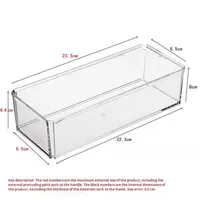 Boîte de rangement en plastique de bureau transparente anti-poussière, capacité de 1L, pour ordinateur portable, notes adhésives, graines, bijoux, papeterie, stylo, coton-tige