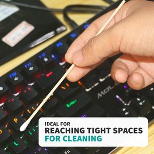 Bastoncillos de algodón de 6 pulgadas con mangos de madera, aplicador con punta de algodón para limpieza electrónica de <span class=keywords><strong>heridas</strong></span> y eliminación de residuos de maquillaje - Product Image 2