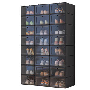 塑料鞋盒简易鞋架居家门宿舍收鞋神器节省空间鞋柜收纳盒透明 - Product Image 1