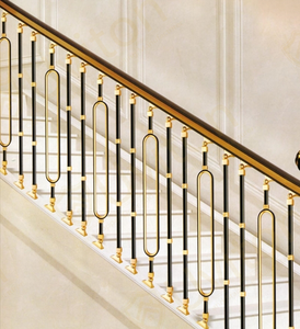 Ngoài trời nhôm lan can hệ thống với gỗ lan can thời tiết thanh lịch thiết kế kim loại cầu thang lan can - Product Image 1