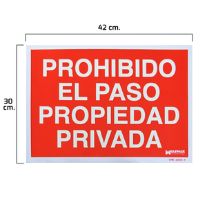 Cartello di divieto di accesso - Proprietà privata 42 x 30 (H) - Product Image 1