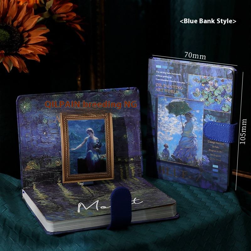 B6 Magnetic Button Notebook Blue Shore Style