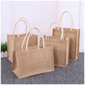 Wholesale Plain Hessian Shopper <b>Bag</b> Custom Printed Large Natural Eco Friendly Burlap <b>Jute</b> <b>Shopping</b> Tote Beach <b>Bag</b> with Logos+ - Product Image 2
