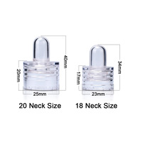 Botellas de Vidrio Rectangulares de Lujo con Gotero, de 15ml-100ml, con Cuello de Cristal y Serigrafía para Suero y Aceite Esencial