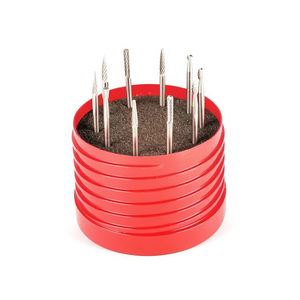 Lot de 10 fraises rotatives coniques en carbure AB99K2, tige de 3 mm, coupe Z6, assortiment mixte - Product Image 2