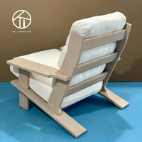 Fauteuil-canapé en bois massif style Wabi-sabi pour chambre, hôtel, salle de sport - Confortable, design décontracté, personnalisable, idéal pour maison, séjour, balcon