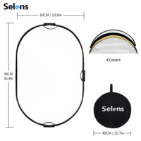 Panneau diffuseur de lumière portable ovale pliable Selens 5 en 1 60x90cm pour photographie de portrait et vidéo avec poignées