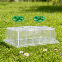 Grand bac de pépinière rectangulaire en plastique avec trous de ventilation, haute couverture, pour la rétention de l'humidité et la plantation respirante des semis