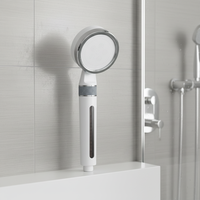 Ensemble de pommeau de douche à main moderne en plastique ABS, haute pression, économie d'eau, finition chromée, installation facile, jet pluie, garantie 5 ans