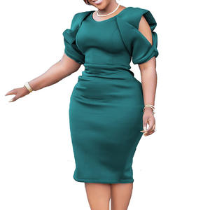 Vestidos de Verano para Mujer, Talla Grande, Estilo Bodycon, Elegantes para Oficina, Manga Corta, con Aberturas, a la Moda - Product Image 1