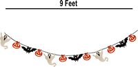 Guirlande d'Halloween avec squelettes, chauves-souris, citrouilles et fantômes pour les murs et les portes d'Halloween
