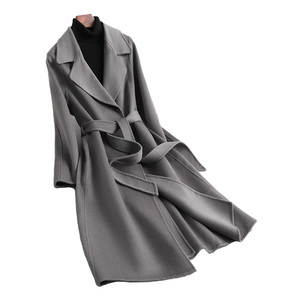 Elegante <span class=keywords><strong>Trench</strong></span> invernale in lana Double Face <span class=keywords><strong>moda</strong></span> <span class=keywords><strong>donna</strong></span> cappotto lungo in lana Cashmere - Product Image 1