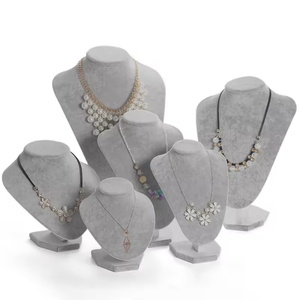 ขาตั้งโชว์เครื่องประดับแบบปรับขนาดได้หลายขนาด ทำจากเรซิ่นและกำมะหยี่ไมโครไฟเบอร์ สำหรับโชว์สร้อยคอ - Product Image 6