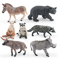 -Simulation modèle de la faune hyène repéré Plus phacochère cochon Civette africaine raton laveur ours noir suricate définir jouets