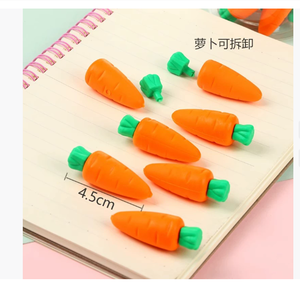 OEM GL <span class=keywords><strong>Kawaii</strong></span> Carotte Eraser Flexible Promotionnel Caoutchouc et TPR pour Crayons Por Mayor - Product Image 6
