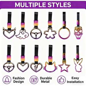 Anneau <span class=keywords><strong>de</strong></span> décoration coloré pour voiture, motif cœur brisé fleur <span class=keywords><strong>de</strong></span> cerisier, accessoires JDM modifiés, pendentif en plastique pour queue <span class=keywords><strong>de</strong></span> voiture - Product Image 2