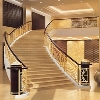 Décoration d'intérieur de luxe, profil or robuste, laiton, rampe d'escalier, accessoires, quincaillerie
