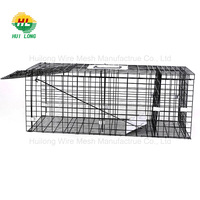 Piège à animaux vivants de type cage, design carré, pour le contrôle des nuisibles de jardin, en maille d'acier galvanisé, certifié ISO/CE, pour ratons laveurs