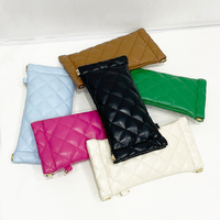 Pochette en cuir rectangle à la mode pour lunettes de soleil, mini pochette de maquillage cosmétique en PU souple
