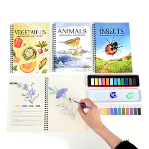 Carnet de dessin à spirale pour adultes, 12 couleurs personnalisées par le fabricant, kit de peinture amical sur le thème des animaux pour débutants - Product Image 2